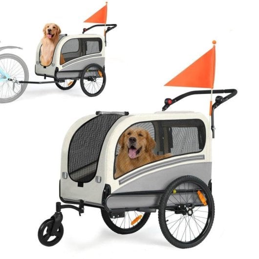 Carrosse pour animaux Sepnine 10202ns, Max 50kg, Manche 6 niveaux, Gris foncé