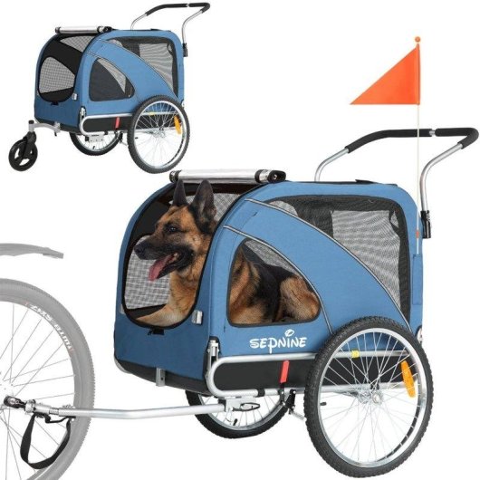 Remorque pour Animaux Sepnine 10202b 40kg Pliable - Bleu