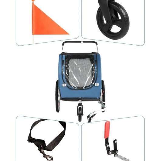 Remorque pour Animaux Sepnine 10202b 40kg Pliable - Bleu