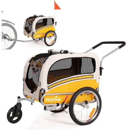 Remorque pour animaux Sepnine 20303b Pliable Imperméable 30kg Jaune
