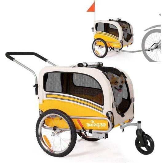 Remorque pour animaux Sepnine 20303b Pliable Imperméable 30kg Jaune