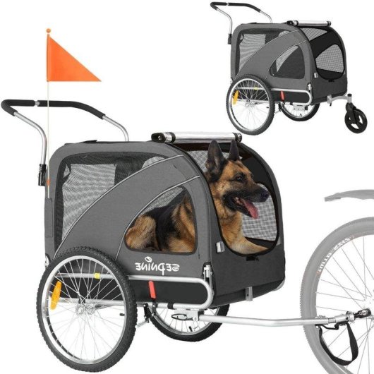 Remorque pour Animaux Sepnine 10202b 40kg Pliable - Gris Foncé