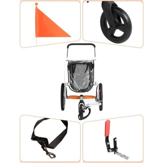 Remorque pour animaux Sepnine 20303b Pliante Imperméable 30kg Orange