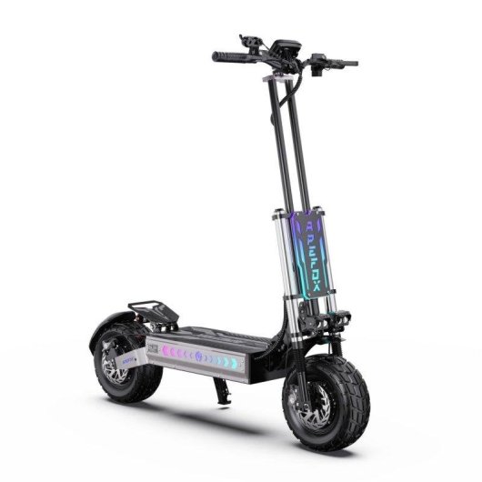 Patinete électrique APEFOX T90 4200W Autonomie 100km Roues 13" Freins disque Noir-gris
