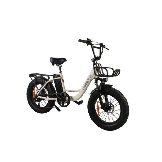 Bicicleta Eléctrica Univercycle B5 250W 48V 13Ah 20" Neumáticos Anchos Frenos Disco Hidráulico Blanco
