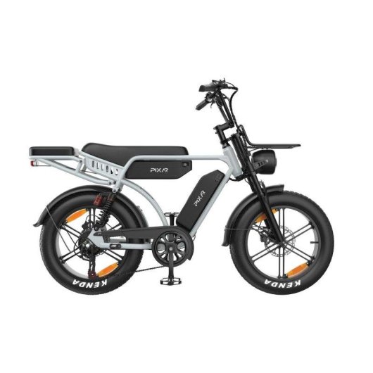 Bicicleta Elétrica Pixar M9 - Motor 250W Bateria 48V 35Ah Freios Hidráulicos Cinzento