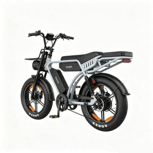 Bicicleta Elétrica Pixar M9 - Motor 250W Bateria 48V 35Ah Freios Hidráulicos Cinzento