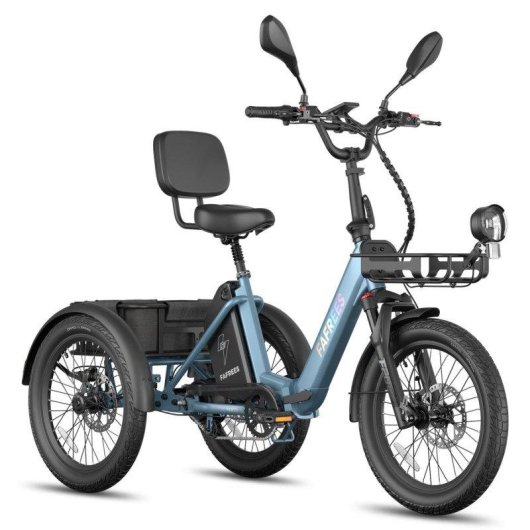 Bicicleta Elétrica Fafrees F20 Mate II 250W 48V21Ah 20 polegadas travões de disco hidráulicos cinzento azulado