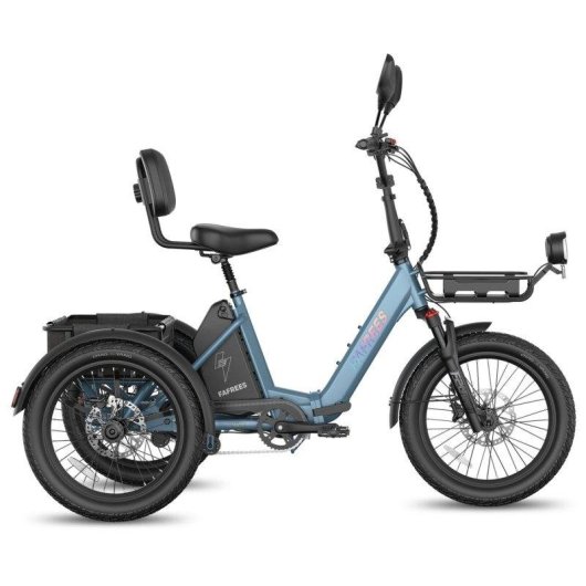 Bicicleta Elétrica Fafrees F20 Mate II 250W 48V21Ah 20 polegadas travões de disco hidráulicos cinzento azulado