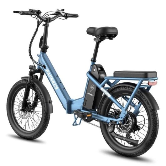 Bicicleta Elétrica Dobrável Fafrees F20 Flex - Motor 250W Bateria 36V25Ah Cinzento Azul