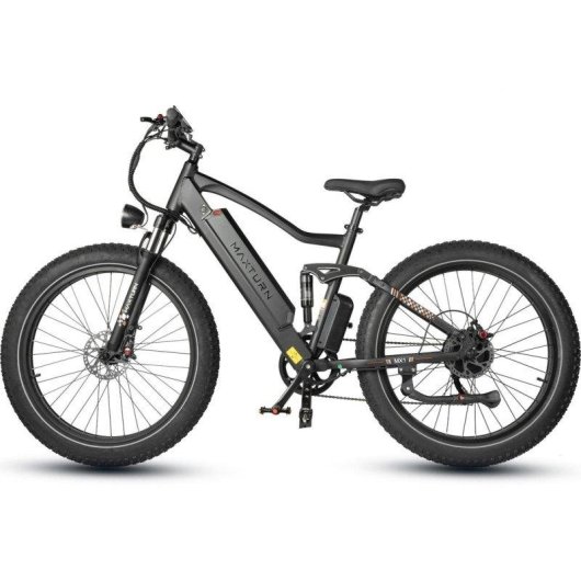 Bicicleta Eléctrica Maxturn Mx1 Motor 500W Batería 48V 13Ah 26" Frenos Hidráulicos Negro