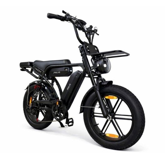 Bicicleta Elétrica Pixar M9 - Motor 250W Bateria 48V 35Ah Freios Hidráulicos Preto