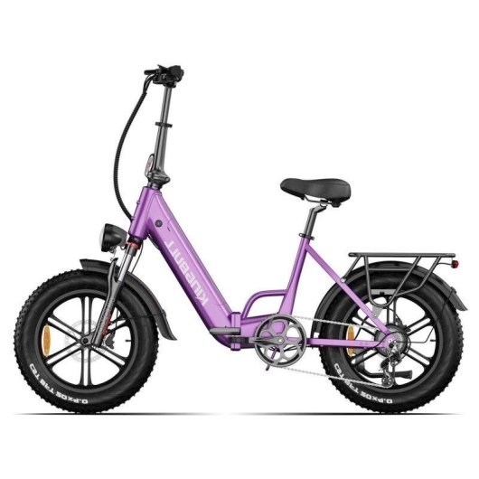 Bicicleta Elétrica Maxturn Literider 2.0 500W 48V 13.5Ah 20 Polegadas Freios a Disco Hidráulicos Roxo