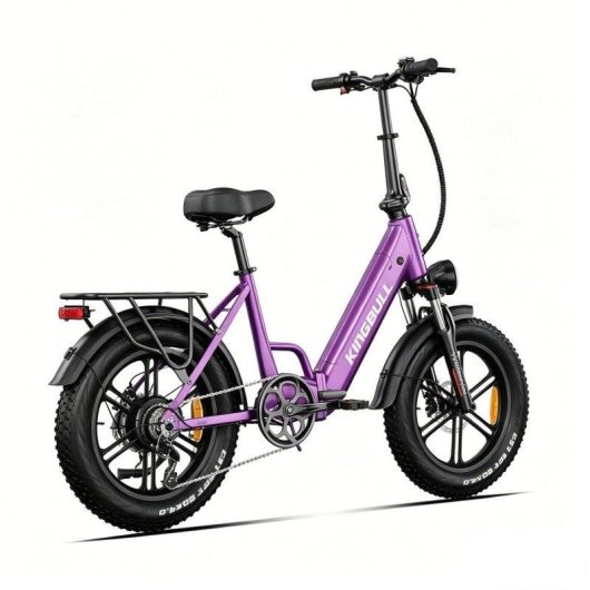 Bicicleta Elétrica Maxturn Literider 2.0 500W 48V 13.5Ah 20 Polegadas Freios a Disco Hidráulicos Roxo