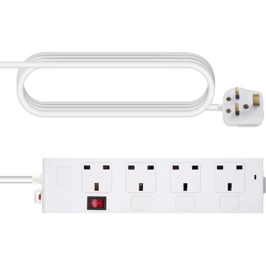 Steckdosenleiste Vision TC-PSTRP4UK 4 Steckplätze mit Schutz und Schalter 1,8 m