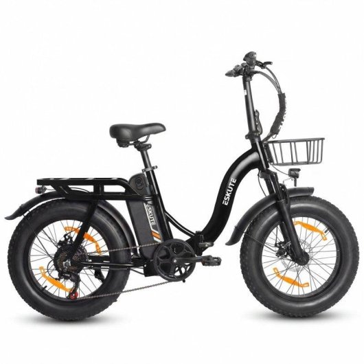 Vélo électrique Eskute D202 - Moteur 250W Batterie 48V20.8ah Pneus 20x4 Freins à disque Noir