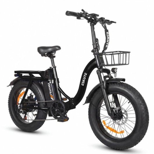 Vélo électrique Eskute D202 - Moteur 250W Batterie 48V20.8ah Pneus 20x4 Freins à disque Noir