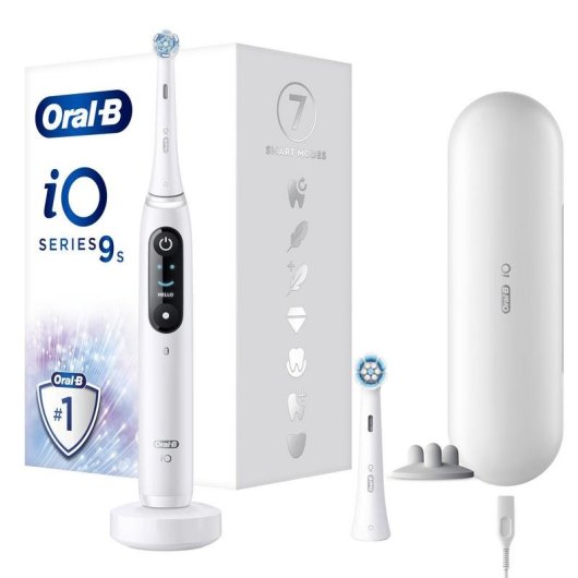 Spazzolino Elettrico Oscillante Oral-B iO 9S 7 Modalità 2 Testine Sensore Pressione IA