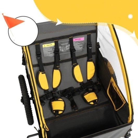 Anhänger für Kinder Sepnine BT609 2 Kinder Gelb Faltbar