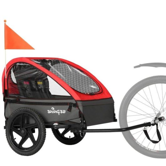 Anhänger für Kinderfahrräder Sepnine BT609 – 2 Kinder, Faltbar, Wasserdicht - Rot