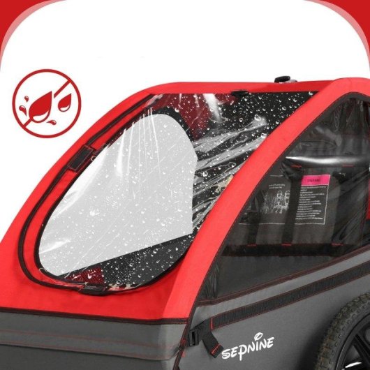Anhänger für Kinderfahrräder Sepnine BT609 – 2 Kinder, Faltbar, Wasserdicht - Rot