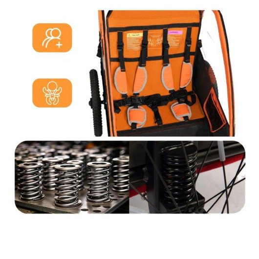 Anhänger für Kinderfahrräder Sepnine Bt920 2 Kinder Faltbar Orange