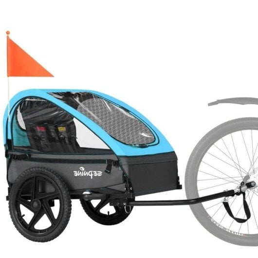 Anhänger für Kinderfahrräder Sepnine BT609 – 2 Kinder, Faltbar, Wasserdicht - Blau