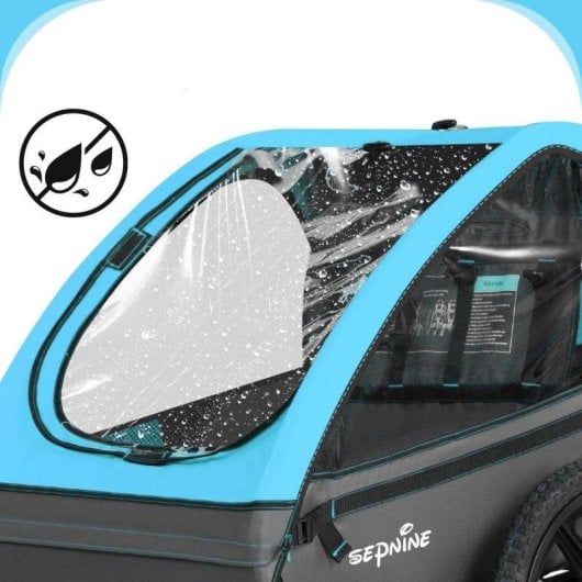 Anhänger für Kinderfahrräder Sepnine BT609 – 2 Kinder, Faltbar, Wasserdicht - Blau