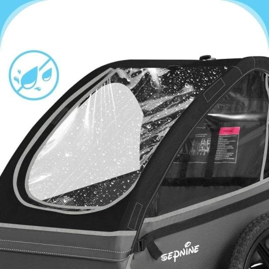 Anhänger für Kinderfahrräder Sepnine Bt609s – 1 Kind, Faltbar - Schwarz
