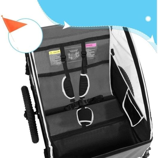 Anhänger für Kinderfahrräder Sepnine Bt609s – 1 Kind, Faltbar - Schwarz