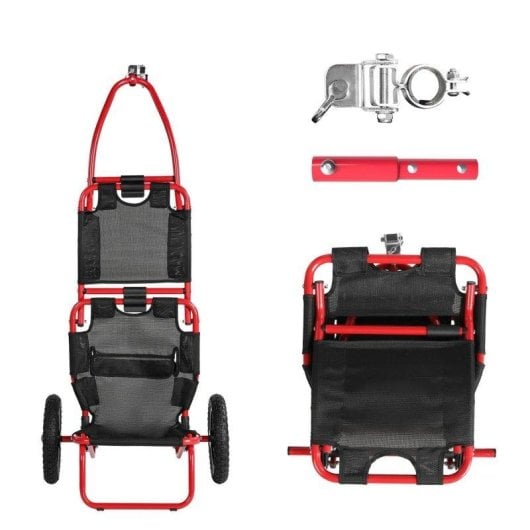 Fahrradanhänger Klappbar Sepnine 8009t 20kg Aluminium Räder 30,48cm Rot