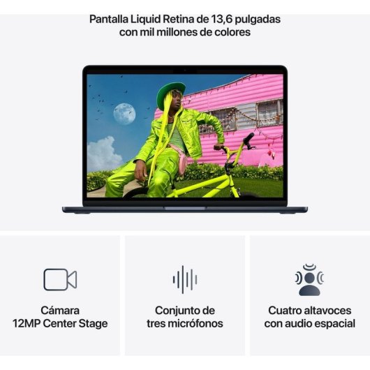 Apple MacBook Air 13" M5 16GB 512GB SSD GPU 10 núcleos macOS Medianoche
