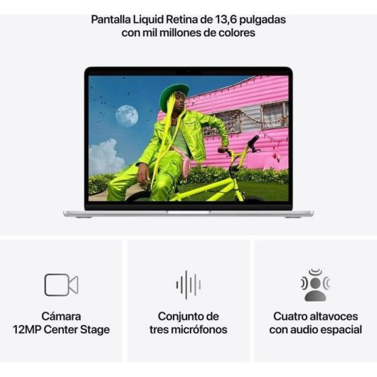 Apple MacBook Air 13" Apple M5 16GB 512GB SSD GPU 10 núcleos macOS Plata + Cargador 35W