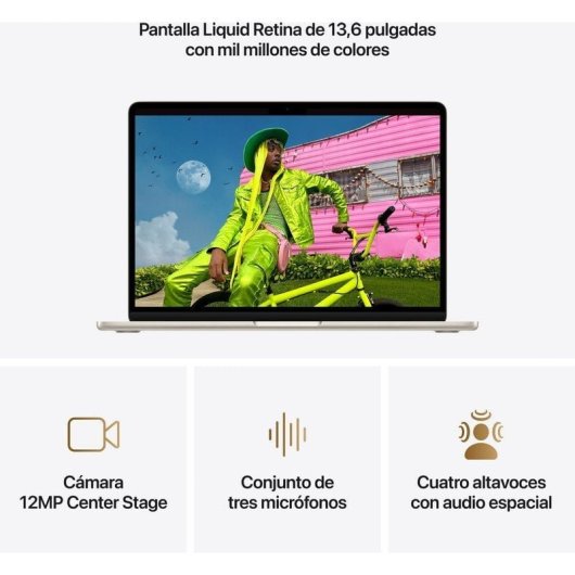 Apple MacBook Air 13" Apple M5 16GB 512GB SSD GPU 10 núcleos mac OS Blanco Estrella + Cargador 35W