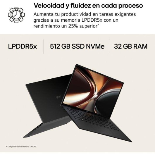 Portátil LG Gram Pro 16Z90U-K.AUB5BN 16" Intel Core Ultra 7 358H 32GB 512GB SSD Intel Arc B390 Windows 11 Home