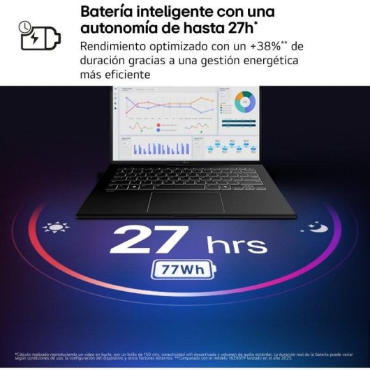 Portátil LG Gram Pro 16Z90U-K.AUB5BN 16" Intel Core Ultra 7 358H 32GB 512GB SSD Intel Arc B390 Windows 11 Home
