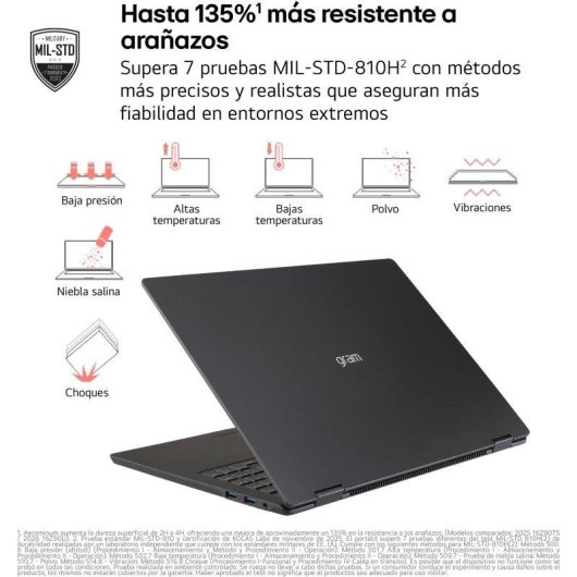Portátil LG Gram Pro 16Z90U-K.AUB5BN 16" Intel Core Ultra 7 358H 32GB 512GB SSD Intel Arc B390 Windows 11 Home