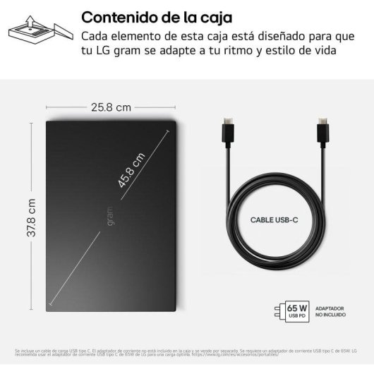 Portátil LG Gram 17Z90TL 17" Intel Core Ultra 7 258V 32GB 512GB SSD Intel Arc FreeOS