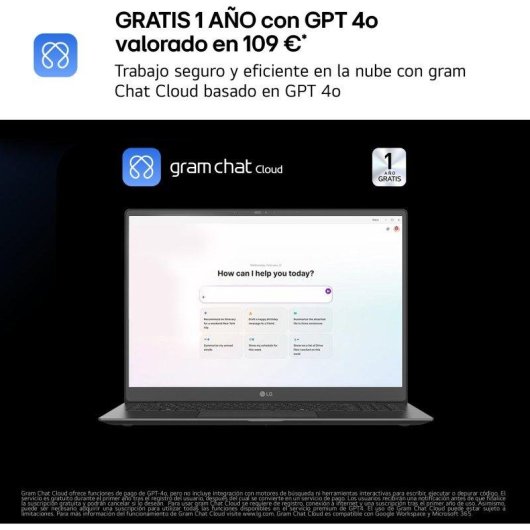 Portátil LG Gram 17Z90TL 17" Intel Core Ultra 7 258V 32GB 512GB SSD Intel Arc FreeOS