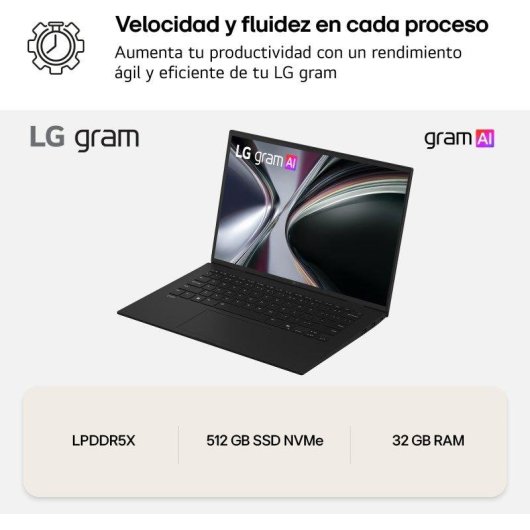 Portátil LG Gram 17Z90TL 17" Intel Core Ultra 7 258V 32GB 512GB SSD Intel Arc FreeOS