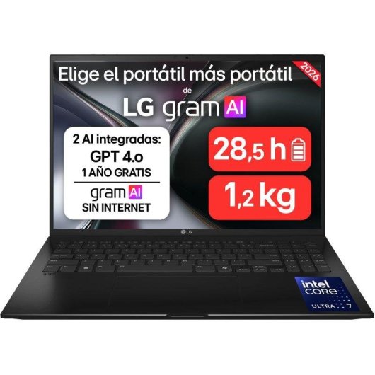 Ordinateur portable LG Gram 16" Intel Core Ultra 7 32GB 512GB SSD Arc FreeOS Noir