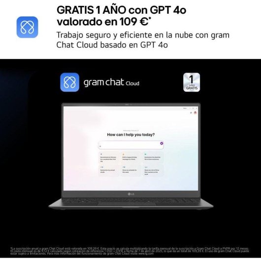 Portátil LG Gram 16Z90TL-G.AU88BN 16" Intel Core Ultra 7 258V 32GB 1TB SSD Intel Arc Windows 11
