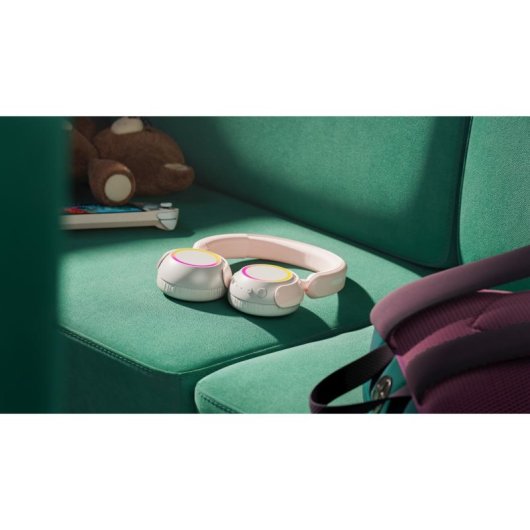 Auriculares Philips TAK4200 inalámbricos Bluetooth con cancelación de ruido, micrófono y carga rápida rosa y blanco