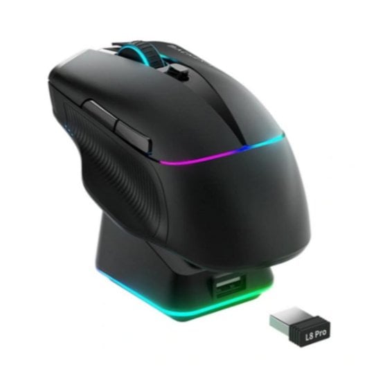 Ratón Machenike L8 Pro Óptico RF Wireless Bluetooth USB-C 26000 DPI Negro