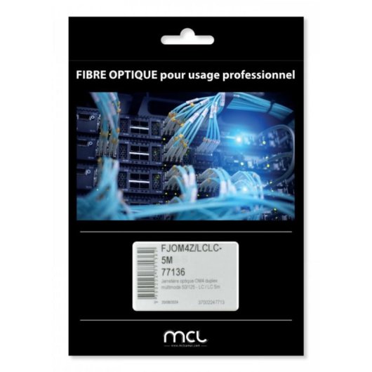 Cable fibre optique MCL LC/LC 5 m OM4 multimode duplex