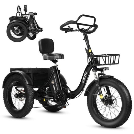 Bicicleta Eléctrica Eskute Pro T302 250W 20" Negra autonomía ampliada