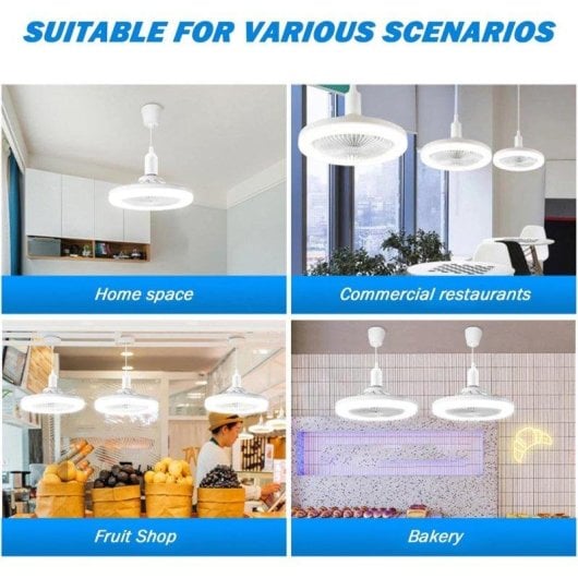Deckenventilator mit Licht Autrucker E27 Leise Fernbedienung
