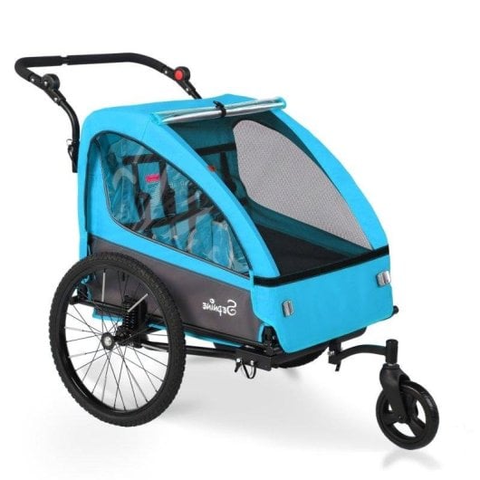 Anhänger für Kinderfahrräder Sepnine Bt920 – 2 Kinder, Faltbar - Blau