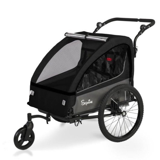Anhänger Kinder Sepnine BT920 2 Kinder Faltbar Schwarz