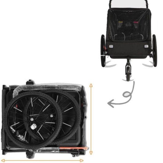 Anhänger Kinder Sepnine BT920 2 Kinder Faltbar Schwarz